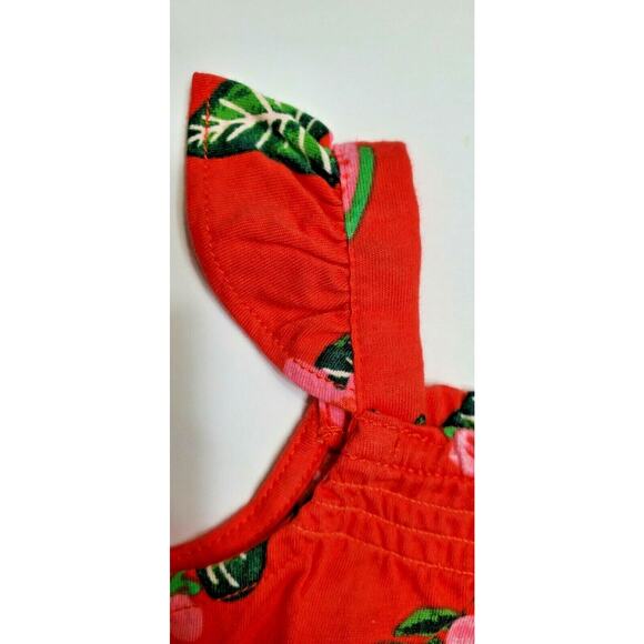 Carter's Red Fruit Flower Flutter Sleeves Romper Shorts Baby Girl 12 Months - Picture 3 of 5